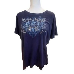 LEVIS RED TAB BLUE SPARKLY LOGO TEE WOMENS PLUS SIZE 1X